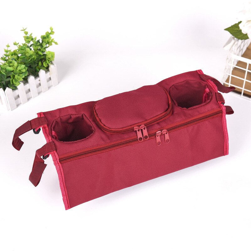 Portable Baby Feeding Milk Bottle Holder Universal Stroller Bag Diaper Bag Breast Milk Warmer Insulation Bag Storage Tote BB5069: red