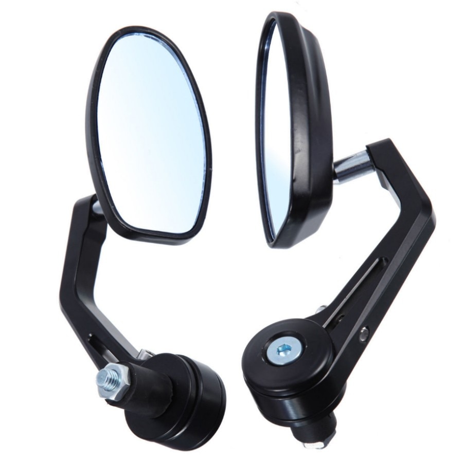 Pair Motorcycle Side Mirrors Universal 7/8" 22mm Handlebar Bar End Mirror Black Rear View Rearview Mirrors for Sport Bike ATV