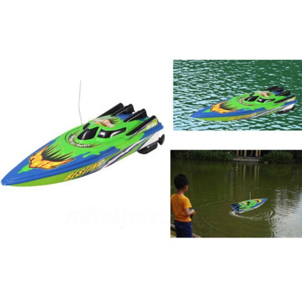 Radio fjernbetjening højhastighedsbåd twin motor rc racing udendørs rød/grøn legetøjsskibe fjernbetjening rc barco til børn