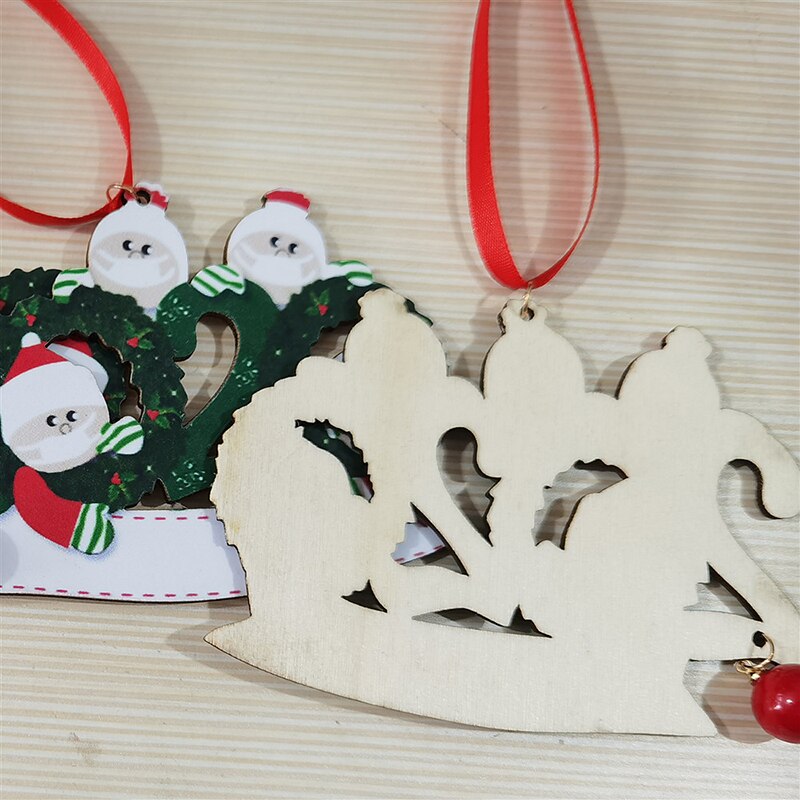 Kerst Jaar Familie Diy Handgeschreven Naam Gezichtsmasker Snowman Hanger Kerst Decoraties Voor Huis
