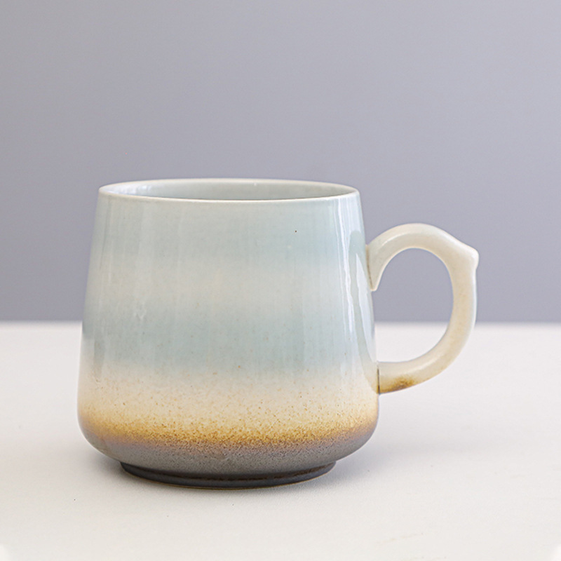 Vintage Multicolor Kiln Fambe Ceramic Teacup Japanese Style Retro Handmade Tea Cup Temmoku Glaze TeaSet Home Tea Bowl Master Cup: E8-350ml