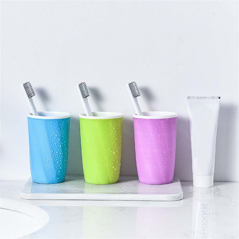 Plástico resistente al calor taza de limpieza dental baño taza de cepillo de dientes soporte de pasta de dientes paja beber lavar gárgaras de vidrio #4MM15