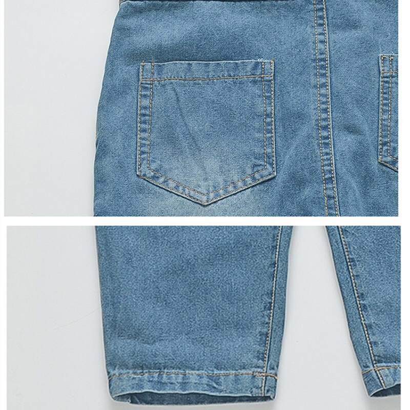 Dfxd crianças denim macacão calças primavera crianças menino menina algodão sólido jean bib calças coreano suspender calças da criança roupas