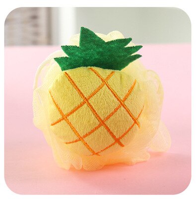 Cepillo para baño de bebé de algodón de dibujos animados suave esponja de baño de bebé en polvo Puff lindos niños recién nacidos producto de ducha infantil frotando bolas de toalla: Yellow