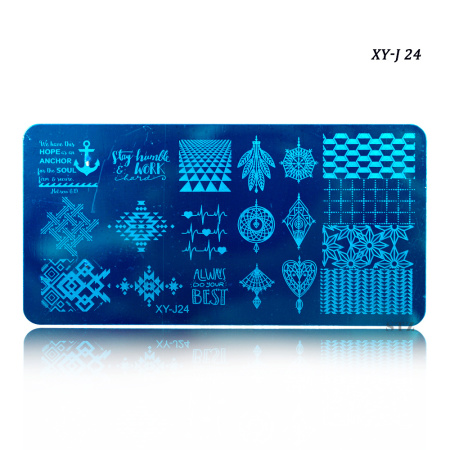 12 x 6cm 16 designs blomster tegneserie blonder gør-det-selv polish stempling nail art stempel skabeloner manicure negle stencils overførselsværktøj xyj 17-32: Xyj 24