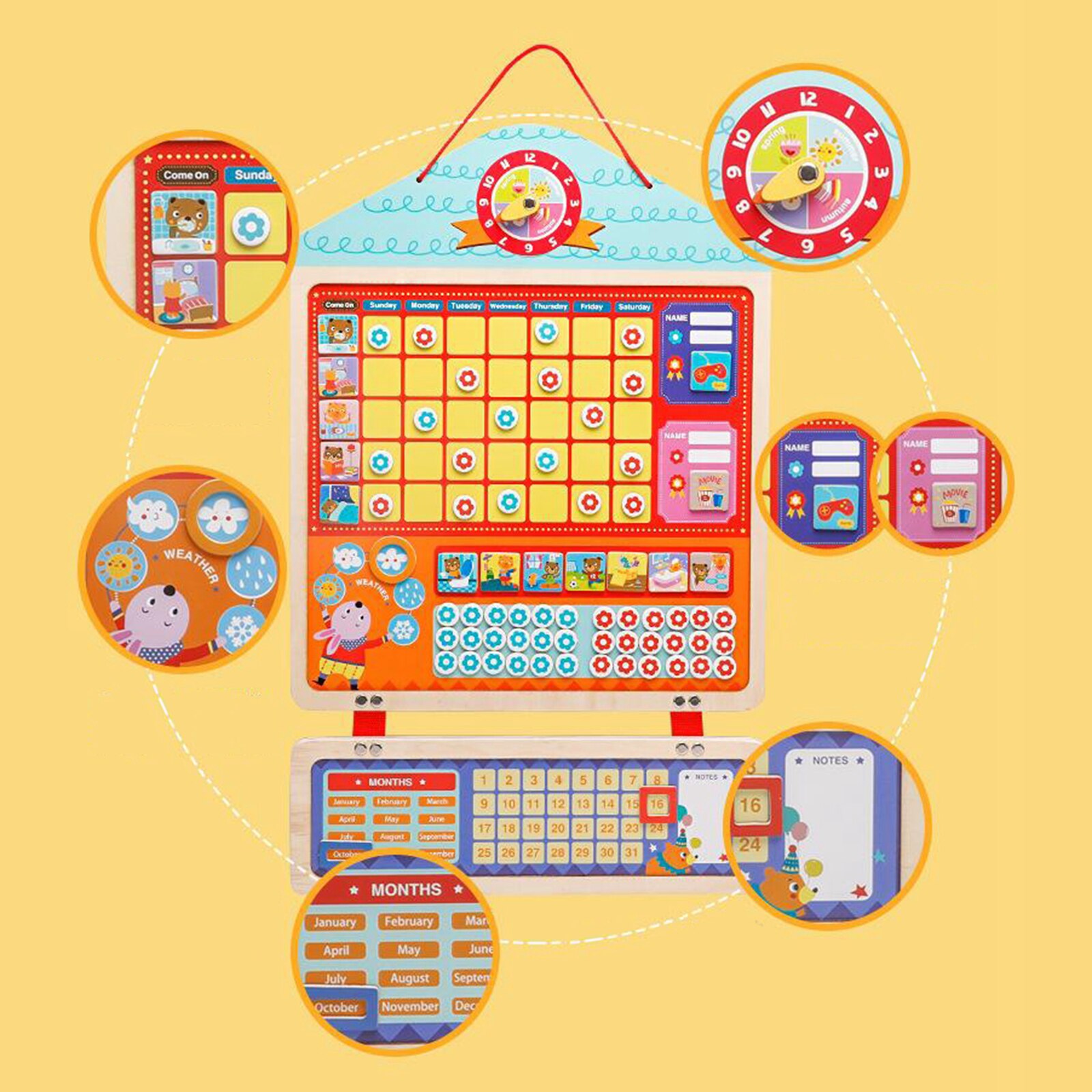 Mijn Magnetische Kalender Beloning Sticker Tijd Vel Leren Plan Goede Gewoonten Zelfdiscipline Kids Schema Voorschoolse Speelgoed