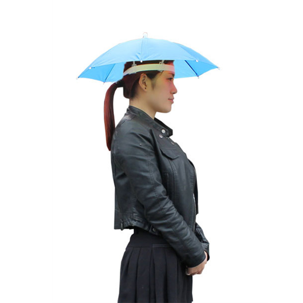 Portátil chuva chapéu guarda-chuva, ao ar livre, dobrável sol sombra, impermeável, camping, pesca headwear, praia boné, cabeça chapéu
