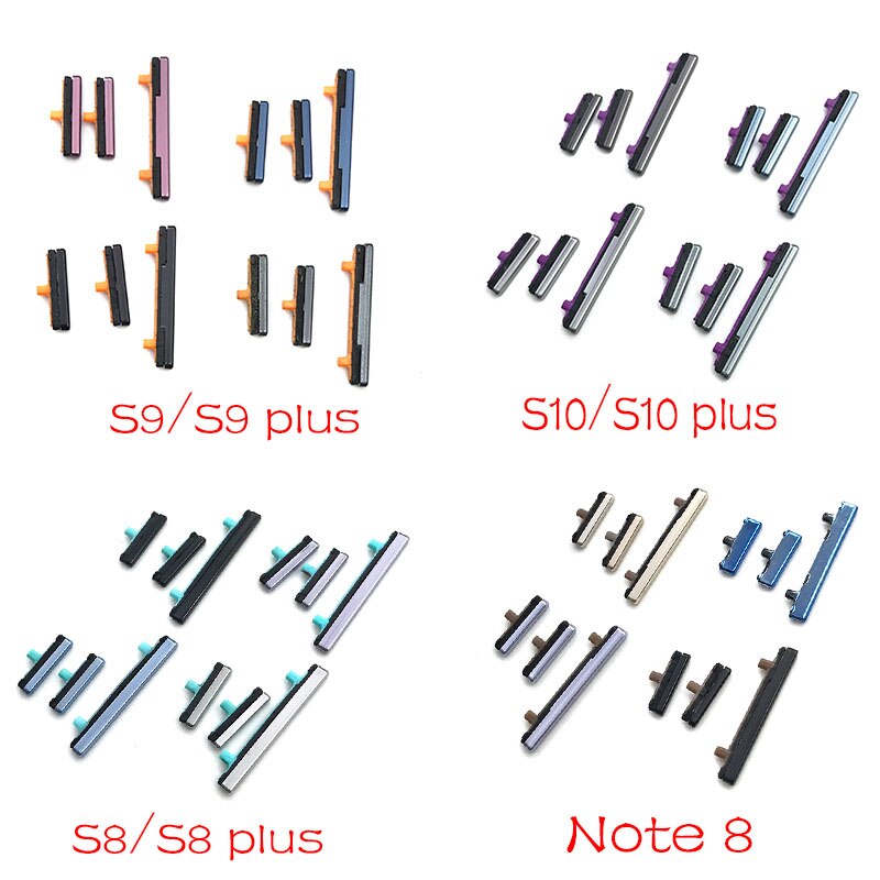 Botón de encendido + botón lateral de volumen para Samsung Galaxy S8, S9, S10 Plus, Note 8, 5 unids/lote,