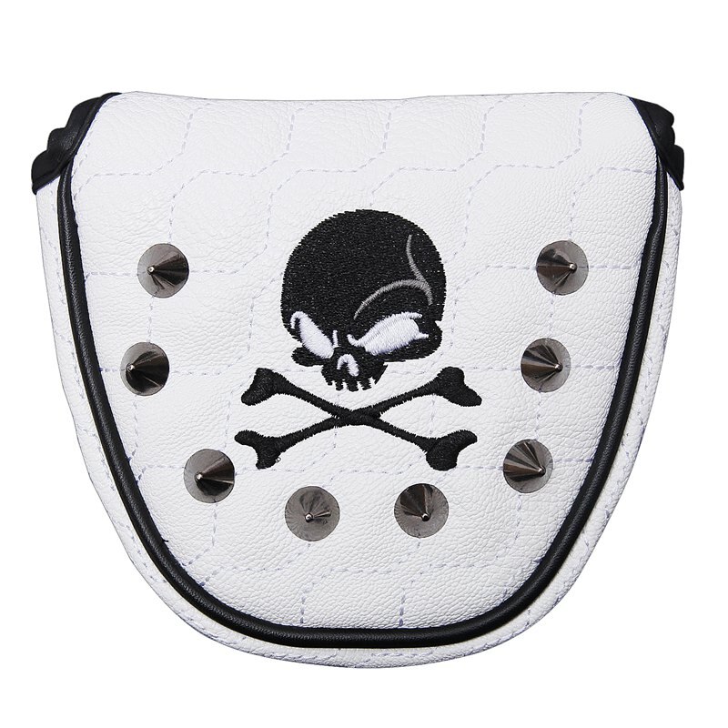 Golf Putter Cover Custom Mallet Putter Cover Golf club Headcover: White