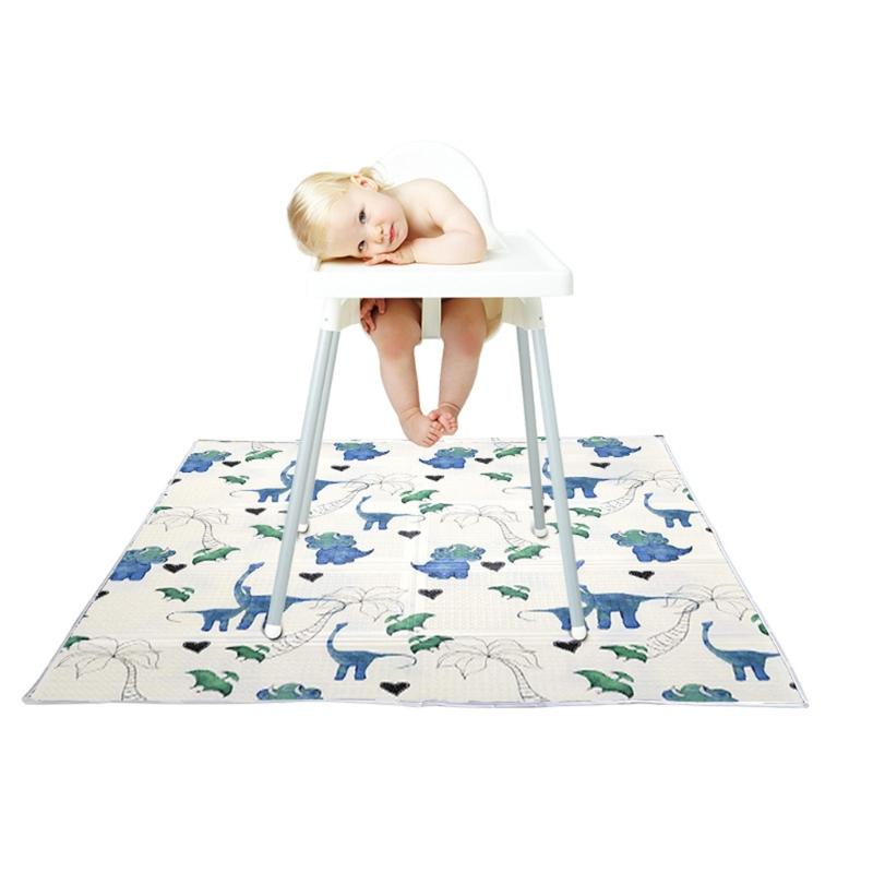 Alfombra de suelo para trona, tapete de juego para gatear para bebé, arte, atrapador de comida, a prueba de fugas, novedad de