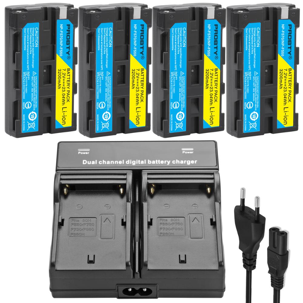 Pour sony NP-F550 NP F570 NP F550 batterie pour Sony CCD-RV200 SC5 TR940 TR917 Caméra CN-160 CN-216 CN-304 YN 300 VL600 LED Vidéo