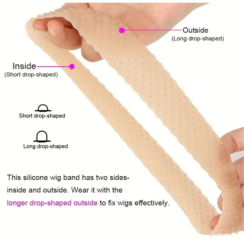 1 pièce par paquet silicone élastique perruque poignée bandeau sport yoga résistant à la sueur antidérapant silicone bandeau