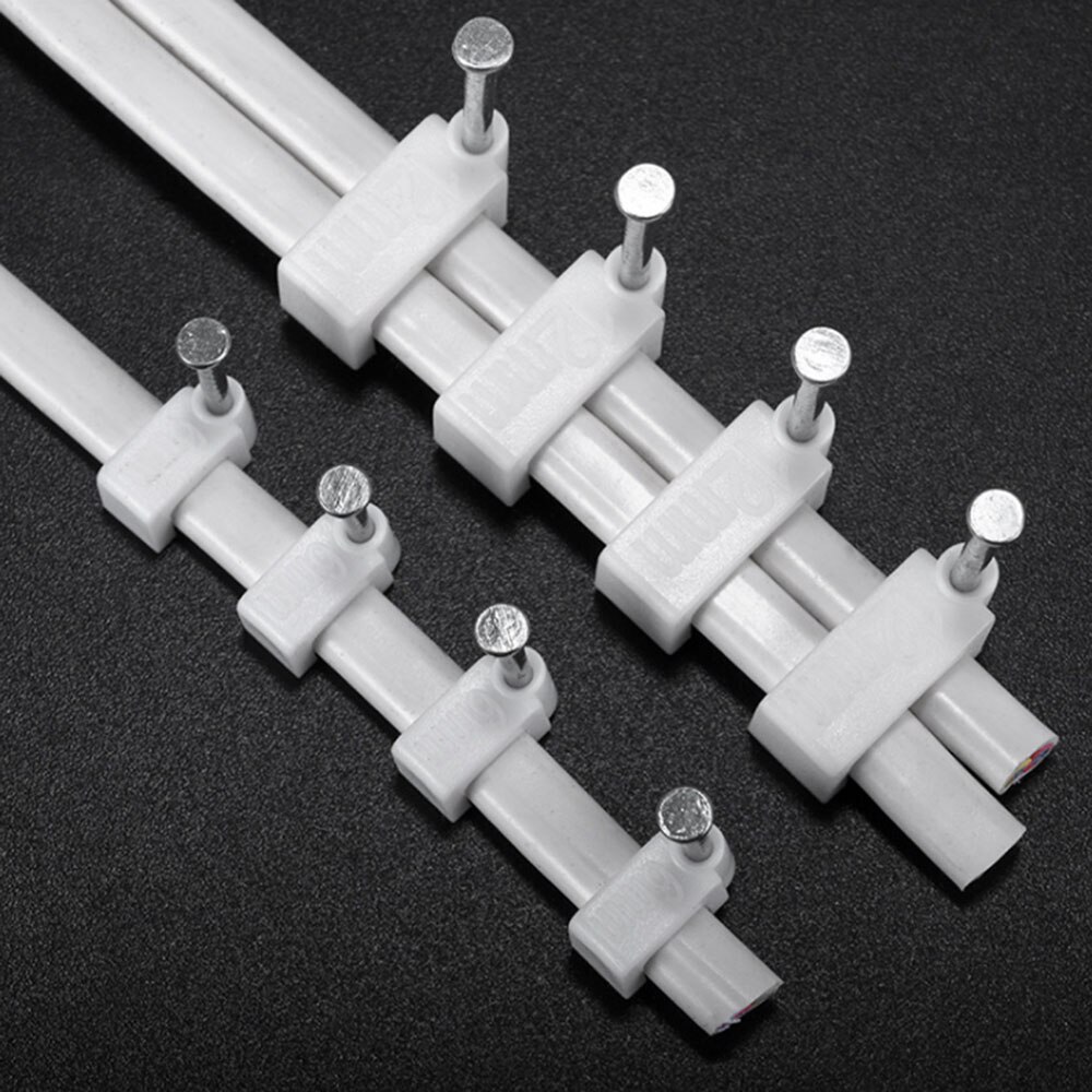 Flat Wire Cable Clip Buckle Plastic Nail Clip 5/6/7/8/9/10/12/14mm Cable Fix Fastener Holder