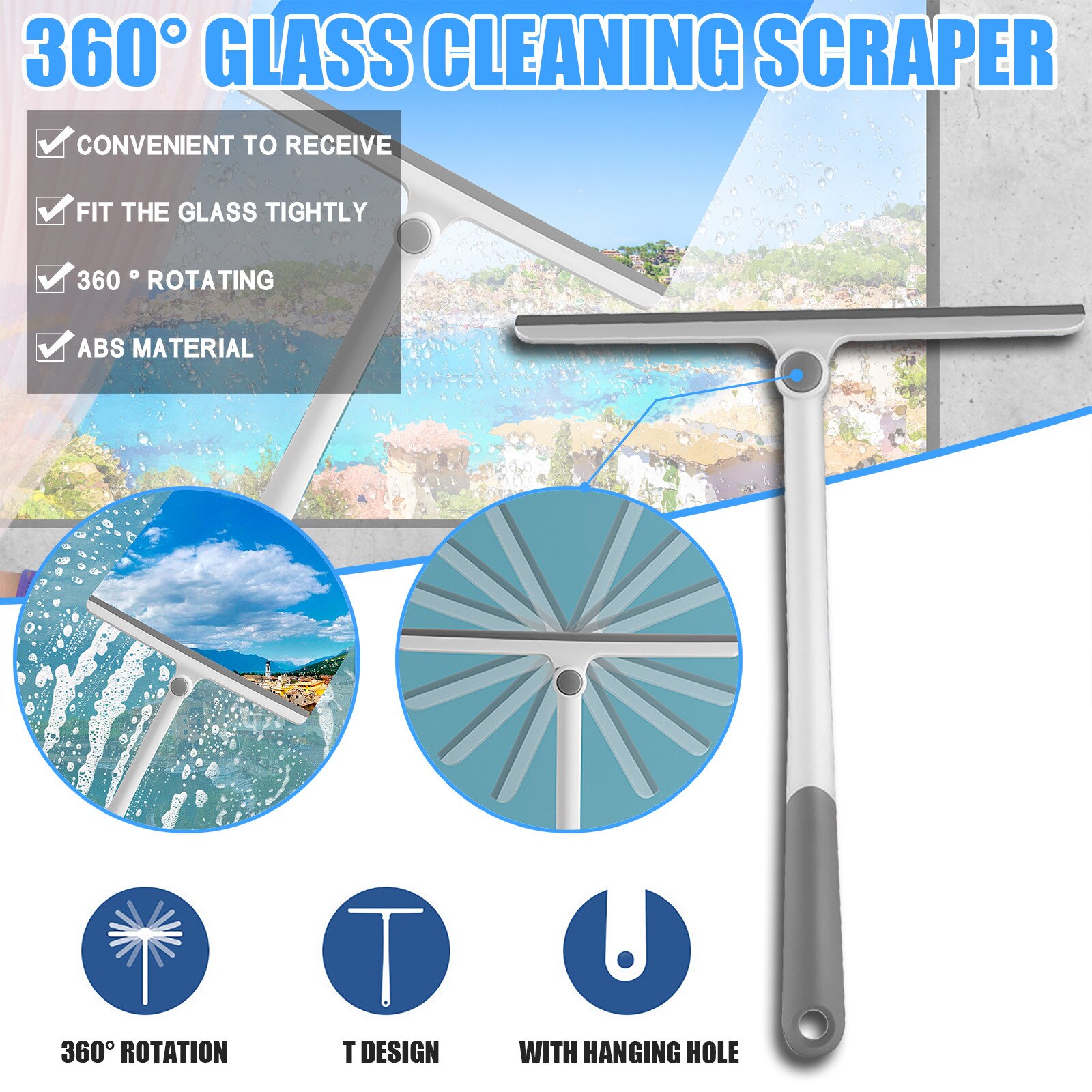 1pc home bathroom shower scraper silicone glass window scraper for shower door window decontamination cleaning handle scraper