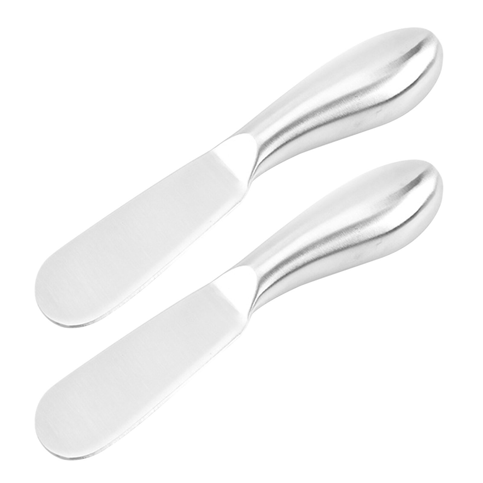 2pcs Stainless Steel Cheese Spreader Smooth Butter Cutter Jam Multipurpose Ergonomic Handle Kitchen Tool Home Cake Party Slicer