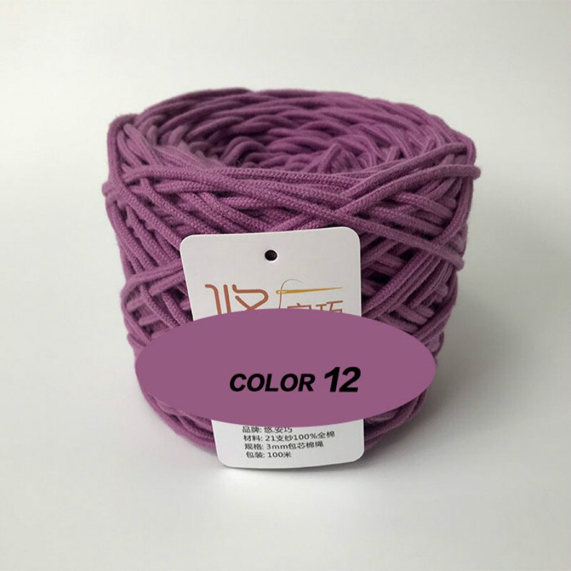 3mm Macrame Cord Yarn 100% Cotton Braided Rope Waving Twisted-Cord For DIY Crafts Knot Handbags Wall Hanging Plant Hanger Pillow: 12