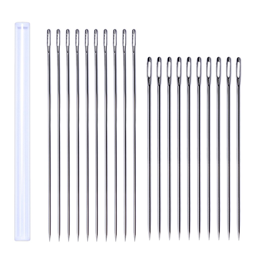 20 stuks garen verlengde poppenhandnaalden lange naainaalden voor het maken van poppenhandwerk: Default Title