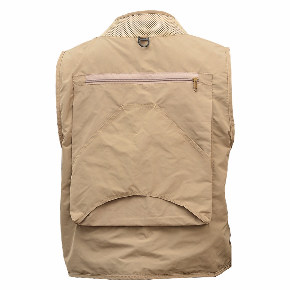 Mounchain Adult Multi Pocket Vissen Vest Ademend Quick Dry Active Wear Jas Voor Outdoor Sport Xxxl Kaki