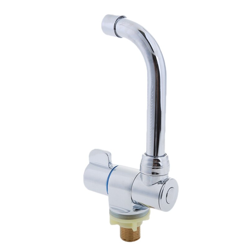 Foldable RV Faucet 360 Degree Rotation Bathroom Kitchen Single Cold Water Copper Basin Faucet for RV Marine Boat