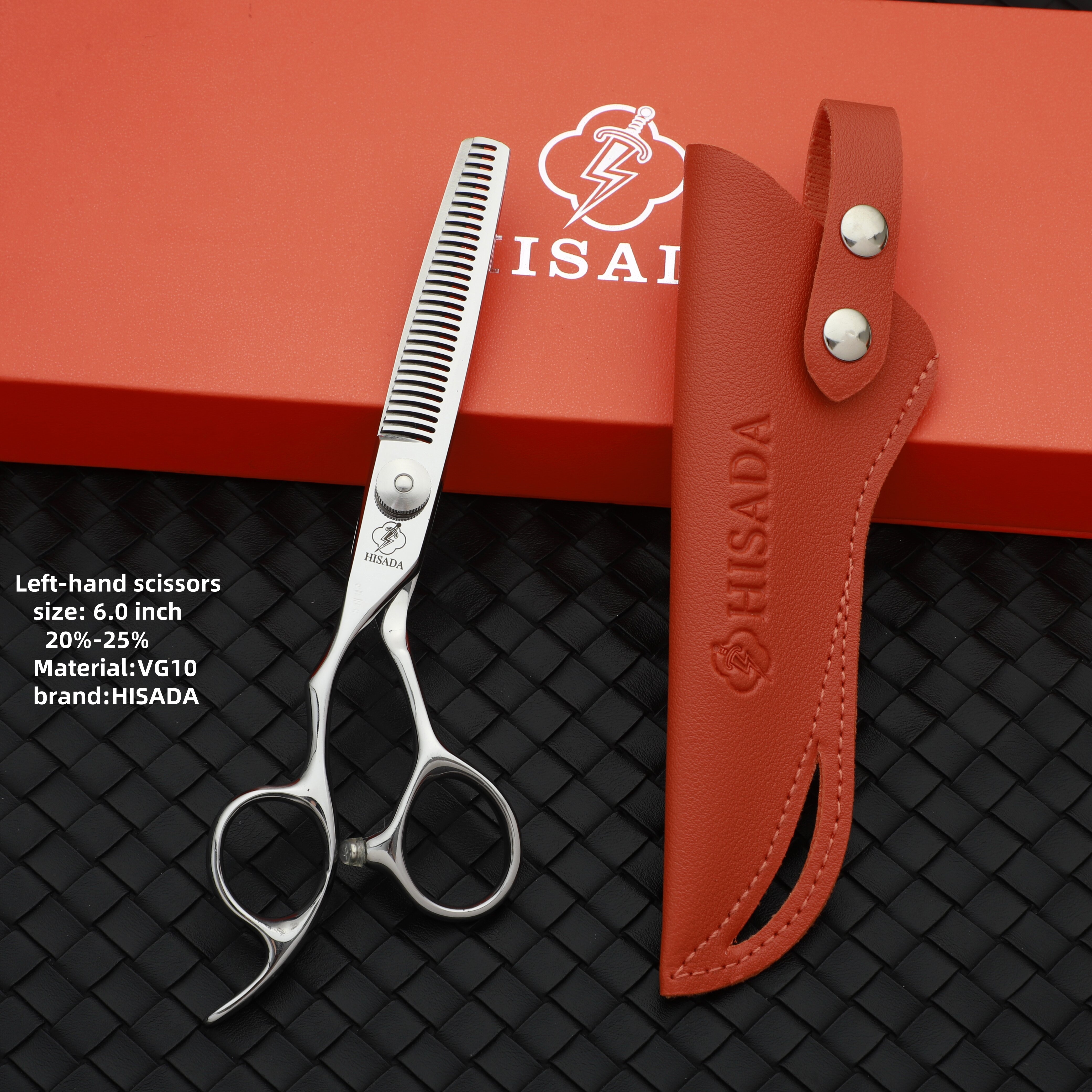 Venstrehåndssaks hårklippsaks 6.0- tommers frisørsaks  vg10- materiale eksklusive saks: Blå