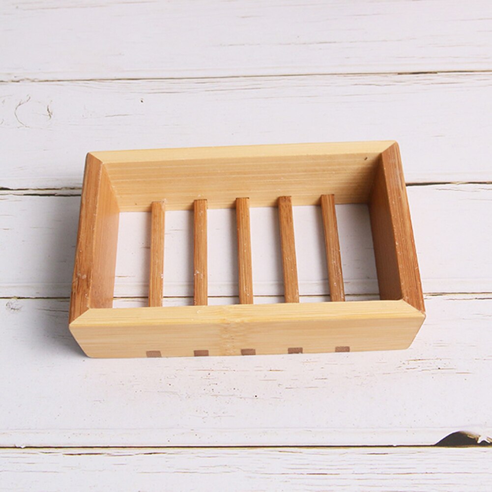 Plateau porte-savon en bois de bambou naturel, conteneur, plaque de douche, accessoires de salle de bains, Support, boîte en bois naturel: 1