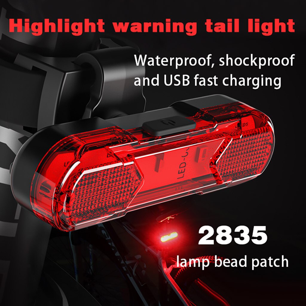 Bicycle Light USB Charging LED Light Night Bike Mountain Bike Rear Light Taillight Of Mountain Road Bicycle Warning Lamp
