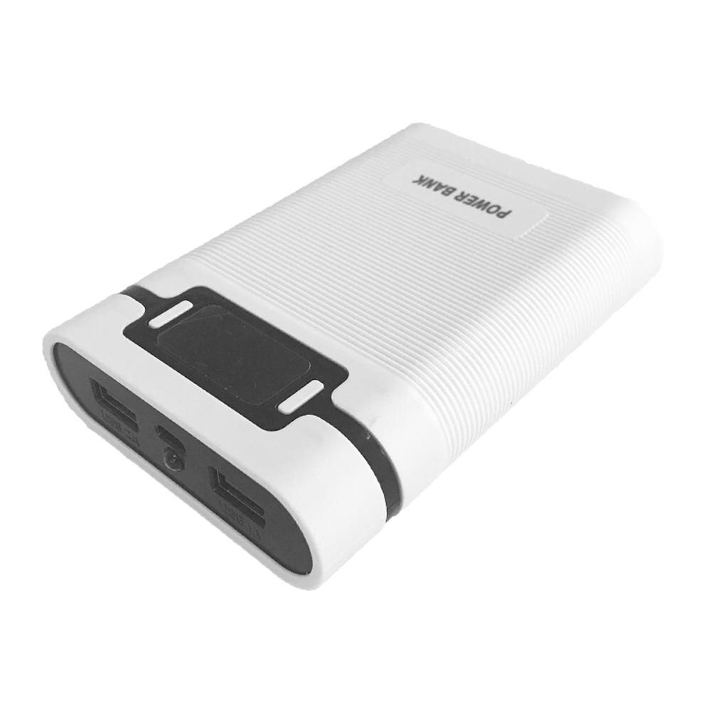 Anti-Reverse Portable Power Bank Box 4x 18650 DIY Display Battery Charger 5V 2A Case 45BA: white