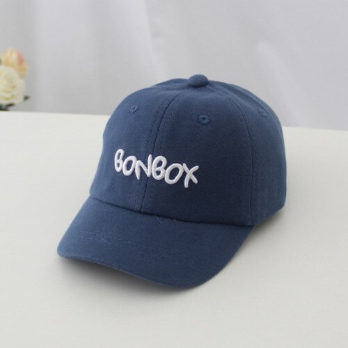 Baseball Cap Plain Kids Boys Strapback Solid Hats Hook-N-Loop: Blue