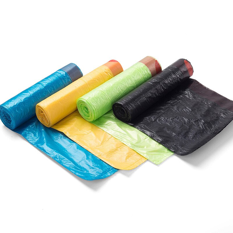 1 rollo de cocina cubo engrosamiento bolsa de basura de cierre automático portátil bolsa de basura de almacenamiento cesto para basura de plástico contenedores de basura titular