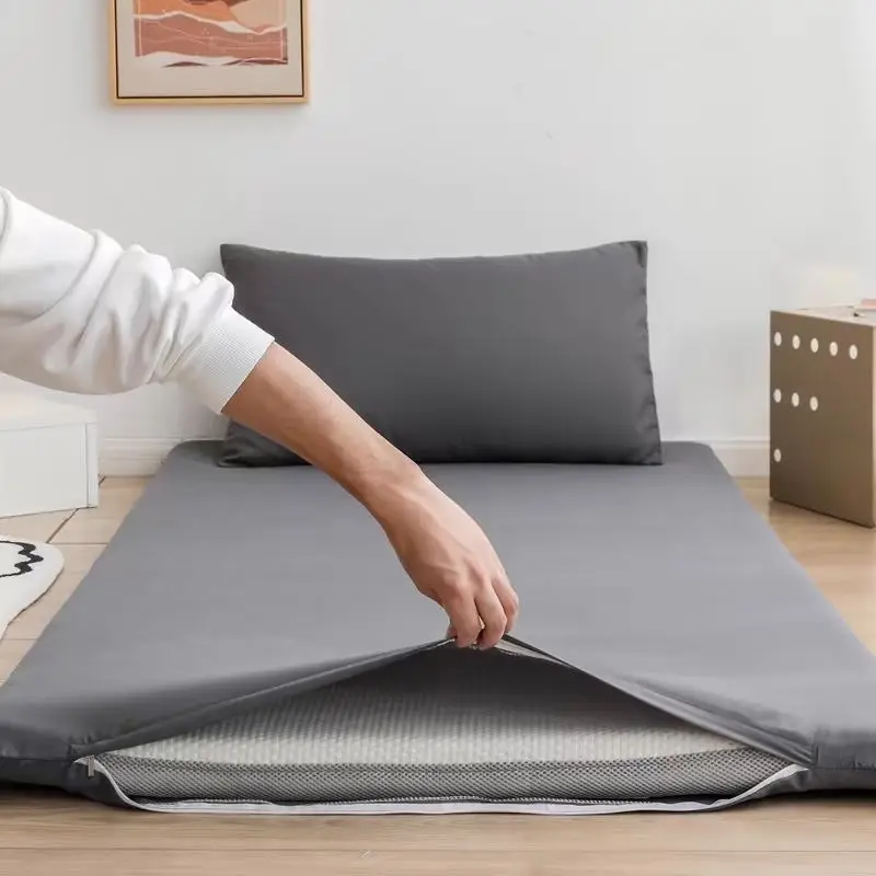 Wasart 360 ° Volledig Omsloten Met Ritssluiting Matrasbeschermer Couple/Student Enkele Dubbel Laken Bescherming Pad King Size: 1.0m (3.3 feet) bed / Rood