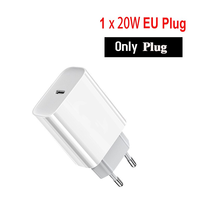 Ladegerät mit 20w eu/us-steckern und pd-usb- 3.0 -typ-c-kabeladapter für iphone 13, 12 mini, 11 pro max, macbook pro und air: 20w eu