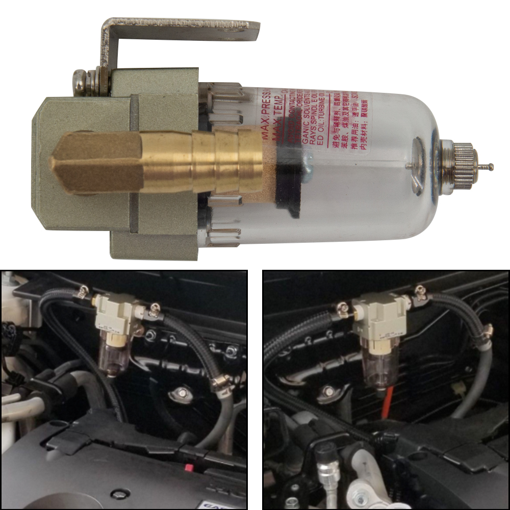 Universal 12mm bil auto motor oljeseparator fangst reservoar tank kan filtrere ut urenheter motorolje og gass separator