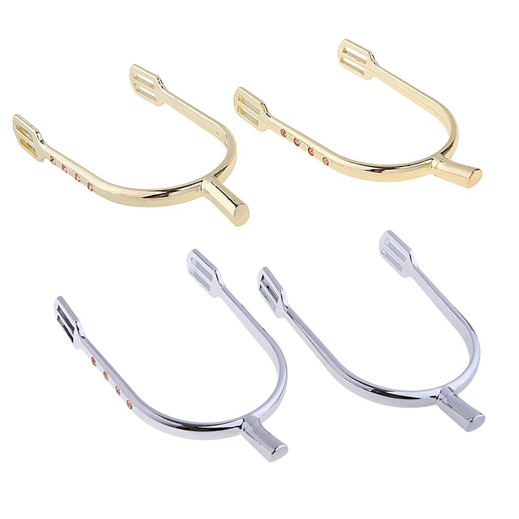 1 Pair Zinc Alloy Equestrian Spurs English Spurs Horse Riding Spurs 12*8*2cm - Gold &amp; Silver