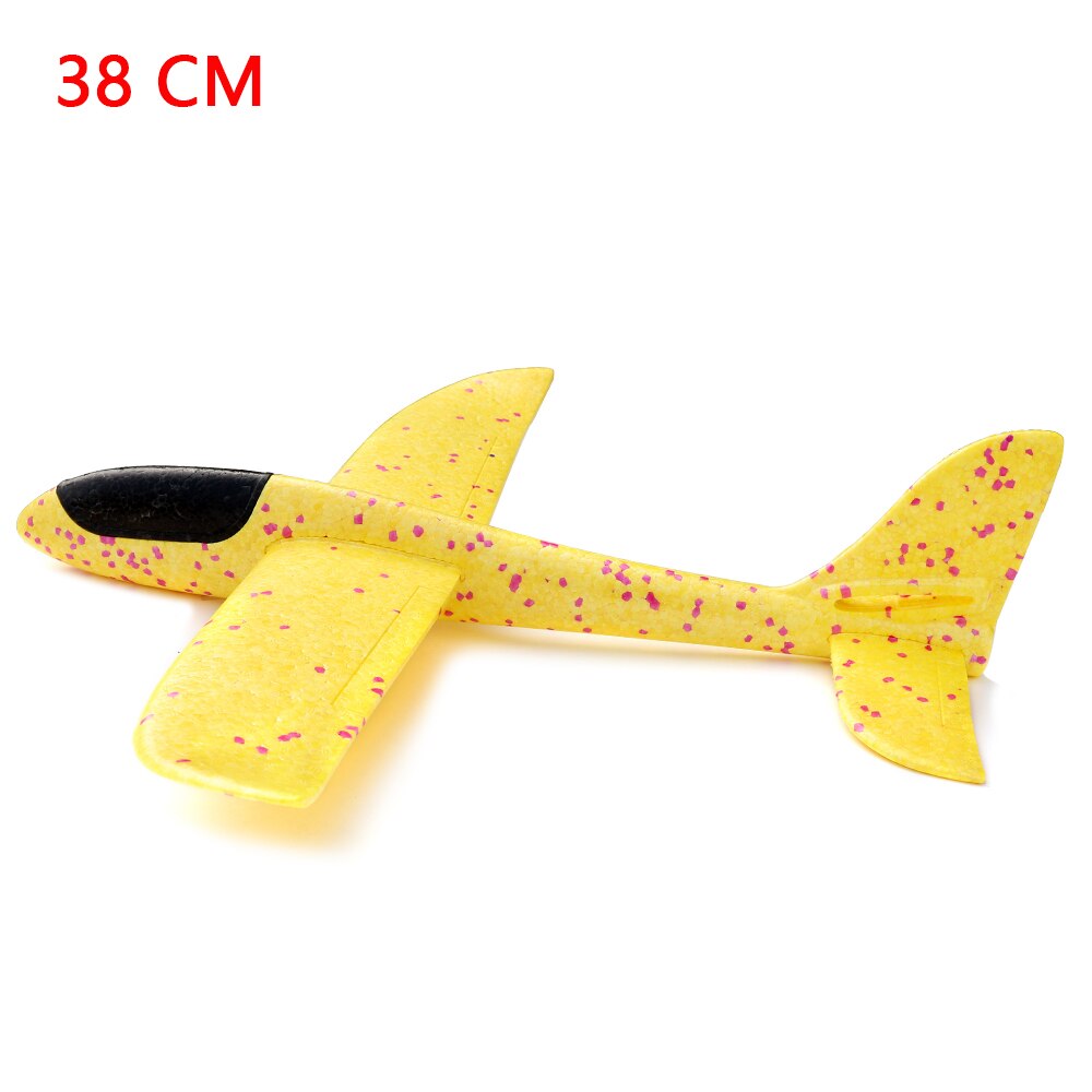 48CM Hand Throw Foam Plane Toys Outdoor Launch Glider airplane Kids Toy Puzzle Model Jouet Fly Plane Toy for Children: 38cm Yellow