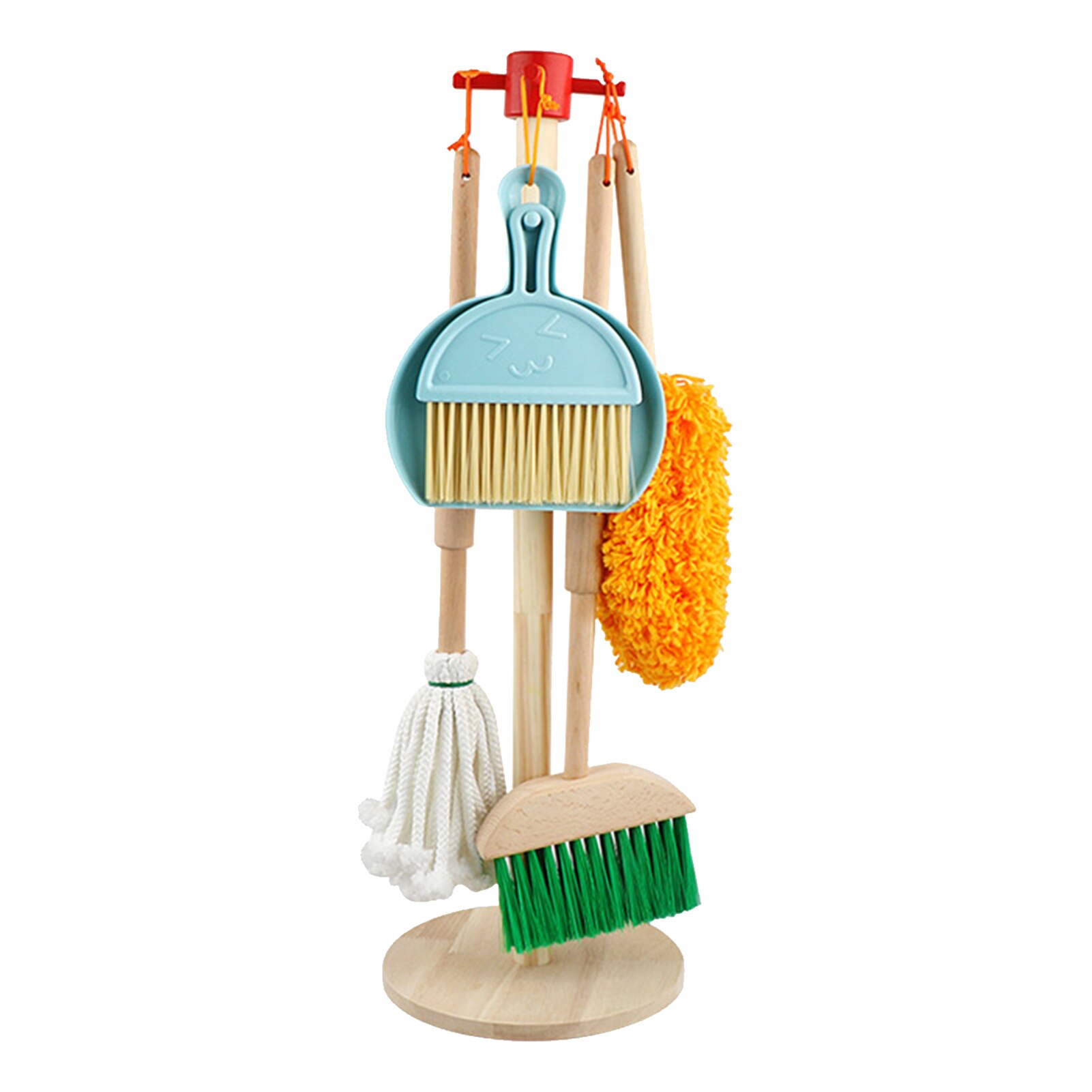 Kit de nettoyage de maison en bois, balai serpillière, combinaison de jouets de nettoyage pour enfants de 3 à 6 ans: Default Title