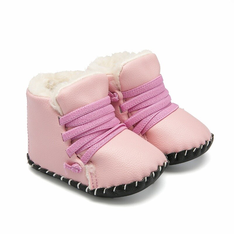 Zacht Leer Baby Meisje Laarzen Dikke Warm Anti-Slip Rubber Zolen Baby Schoenen Pasgeboren Baby Boy Girl Snowboots meisjes Booties