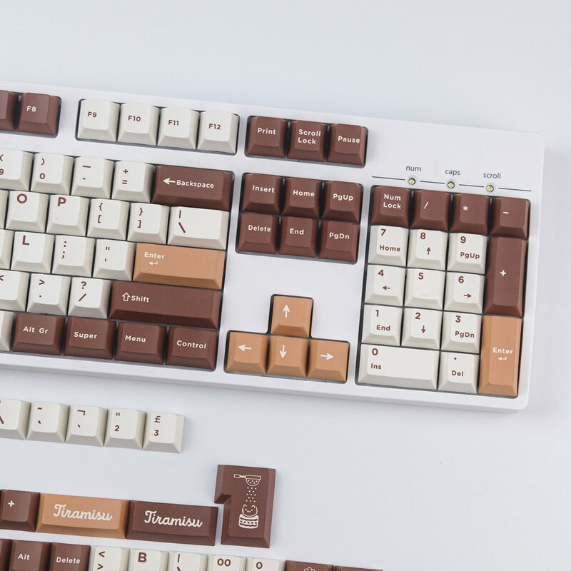 164key/set GMK Tiramisu Keycaps PBT Dye Subbed Key Caps Cherry Profile Keycap With 2.25U 2.75U 3U 7U Spacebar ISO Enter