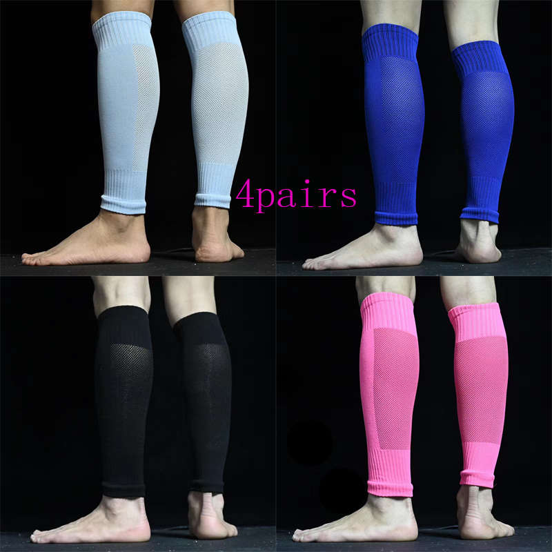 Chaussettes de Football respirantes sans pieds, protège-tibia professionnels, jambières fixes, paquet de pieds pour protéger le mollet, 2023
