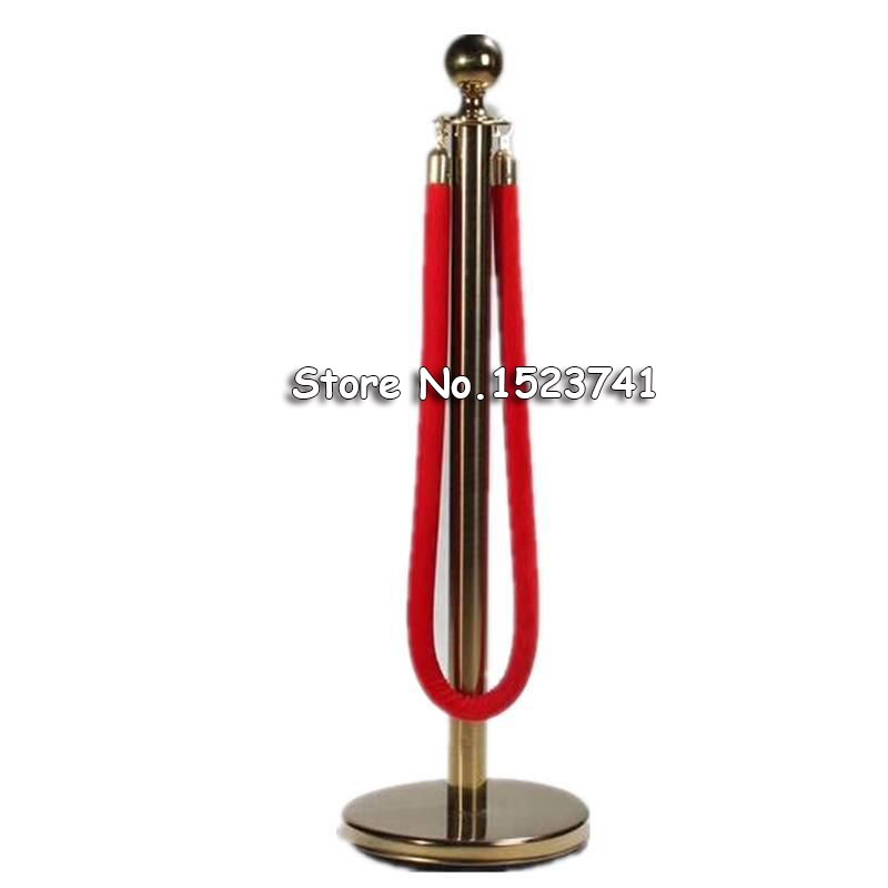 Stainless Steel Construction Warning Post Stanchions Hotel Queue Line Barriers For Guardrail including Velvet Rope: 1pc