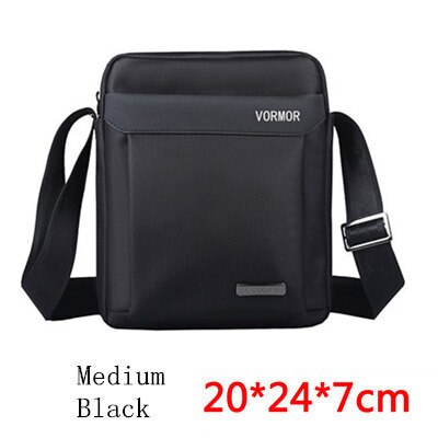 VORMOR Men bag man shoulder bags oxford casual messenger bag business male crossbody bags: M black