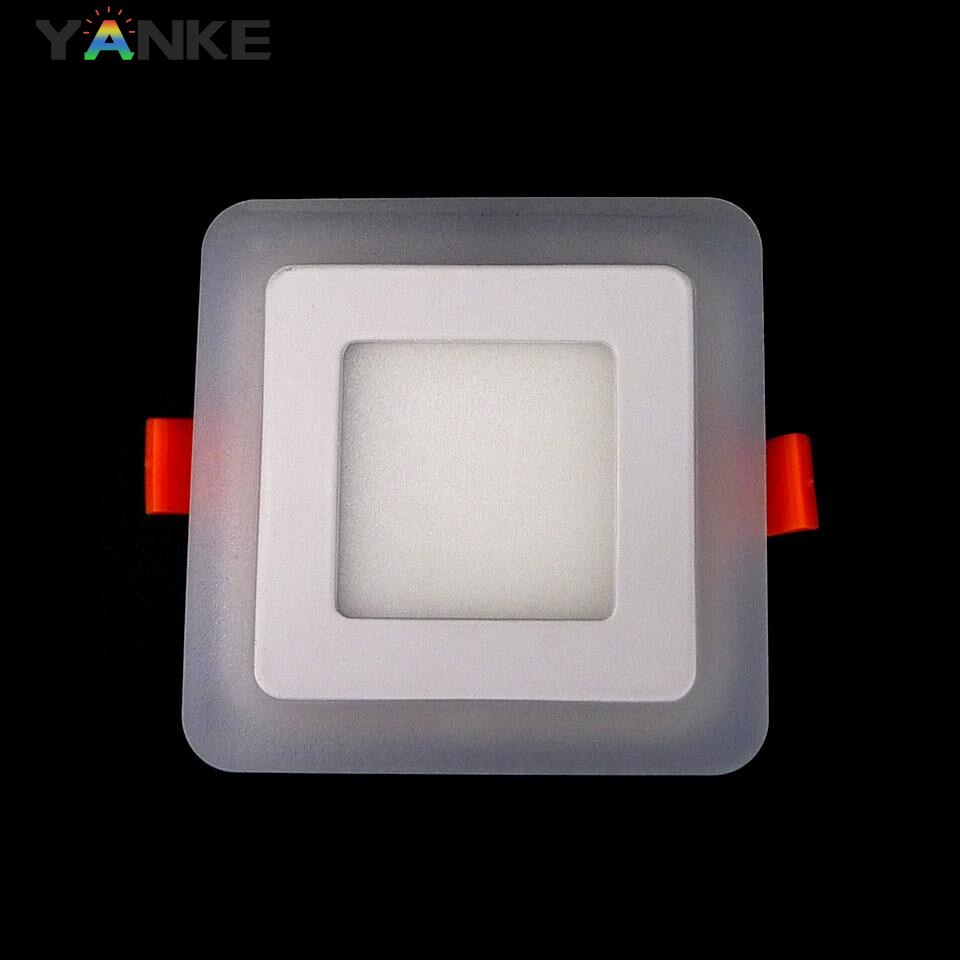 Dubbele Kleur Led Panel Licht 6W 9W 16W Ronde Vierkante Panel Led Plafond Lamp Indoor Inbouwdownlight slaapkamer Plafondpaneel