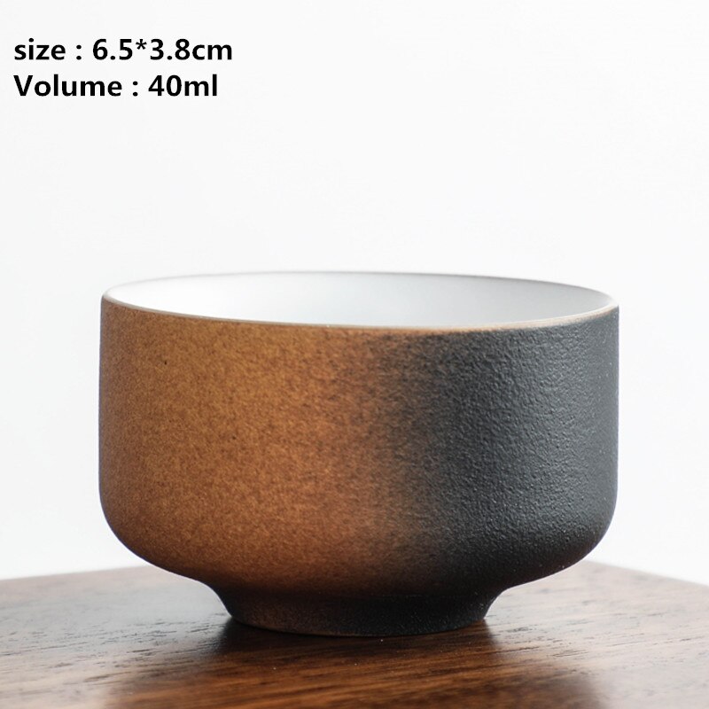 Bol à thé japonais en céramique en céramique, poterie grossière tasse à thé en céramique Vintage Kung Fu service à thé ustensiles à boire bols Pu'er faits à la main: B