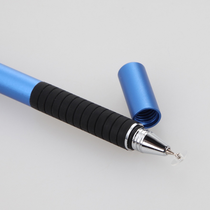 2 in 1 mutilfuction fin punkt rund tunn spets pekskärmspenna kapacitiv stylus penna för ipad iphone alla mobiltelefoner surfplatta: Blå