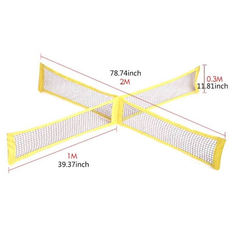 4-Sided Volleyball Net Set Portable Cross Volleyball Net 4 Way for Outdoor XXUF