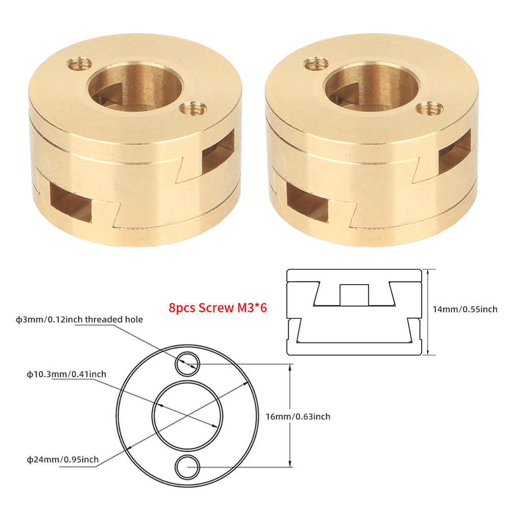 Ender 3 Z-as schroefkoppelingen Oldham-koppeling voor CR10 S4 S5 CR10S PRO Ender3 Pro V2 3S BLV 18/16 mm T8-schroef 3D-printeronderdelen: Black