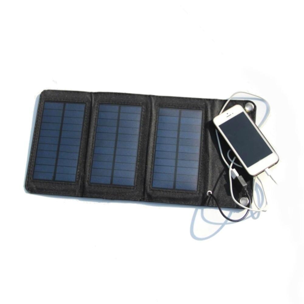 5W Solar Panel Foldable Mobile Phone Charger Outdoor Portable Solar Power Supplies Panel Waterproof Backpack Camping Hiking