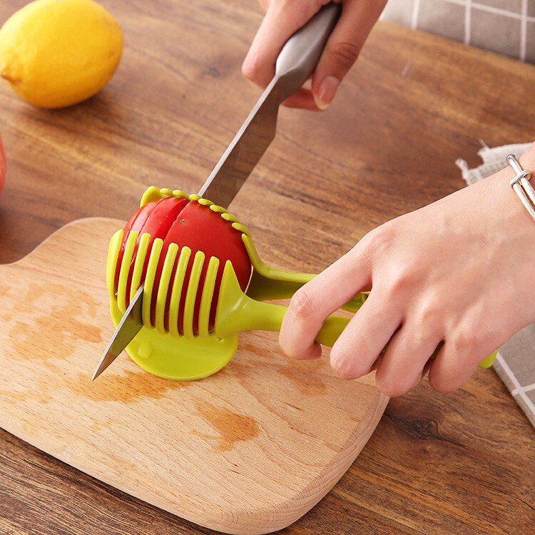 Plastic Potato Slicer Tomato Cutter Tool Shreadders Fruit Lemon Cutting Holder Slice Assistant Cooking Tools Kitchen Accessories
