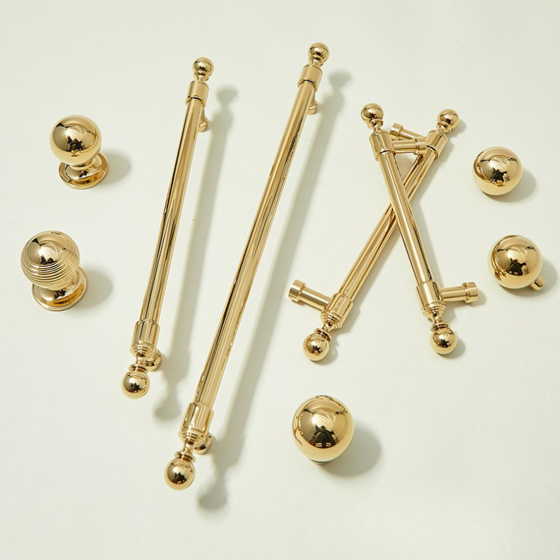 Fransk stil luksuriøse gull kjøkkenskap dørhåndtak solid messing skuffknotter møbelhåndtak maskinvare