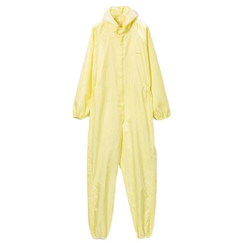 Antistatische overalls schone kleding wasbare capuchon cleanroomkleding stofdichte verfwerkkleding unisex beschermende overalls: Geel / S
