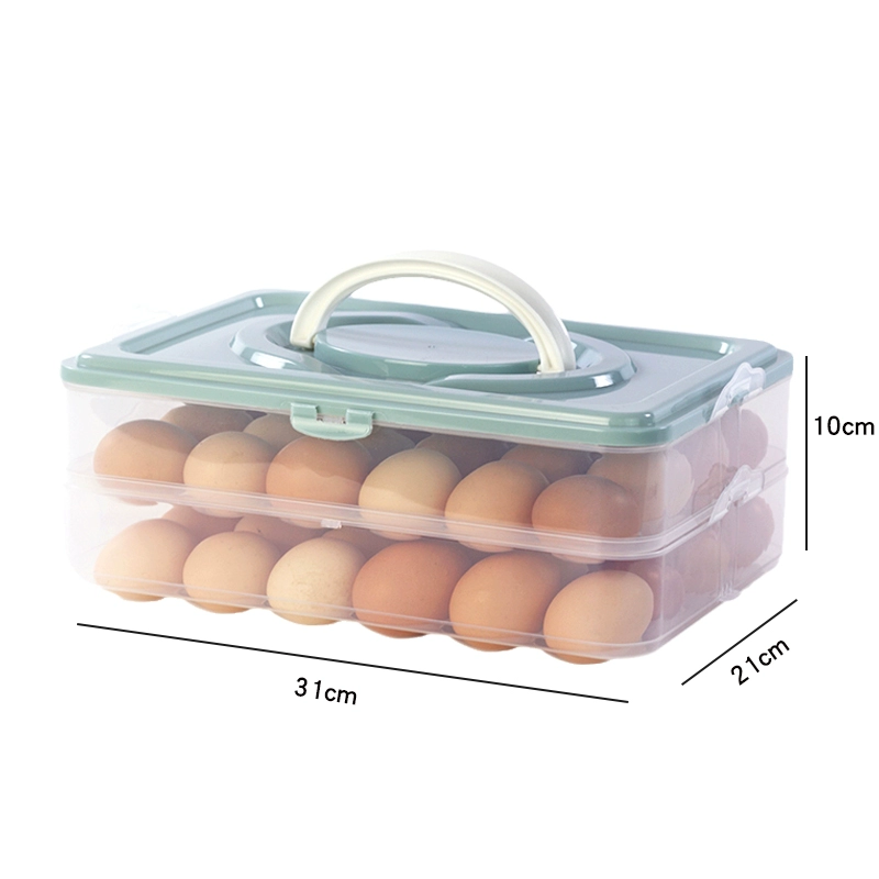 Kitchen egg storage box 2 layer 40 grid egg carton Food container storage box CY50601: Chocolate